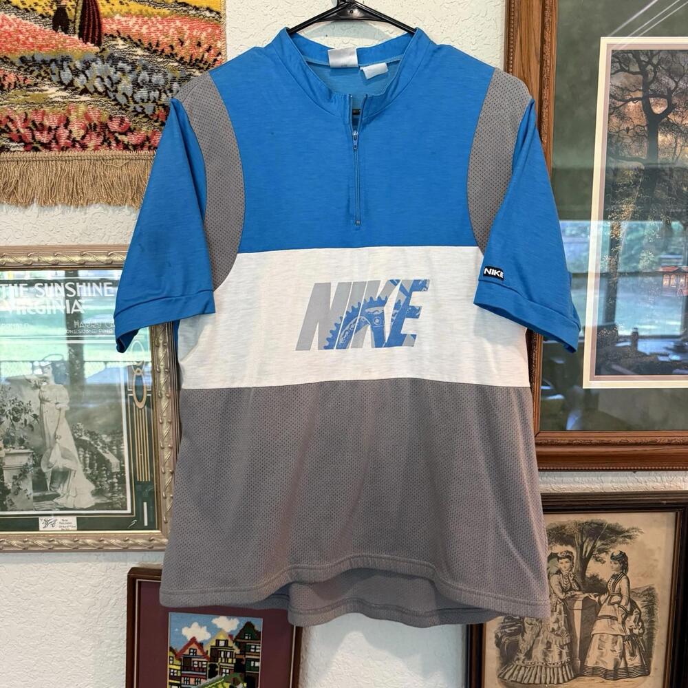 Vintage 80s RARE Nike Designer‎ Cycling USED Sports Jersey Size Large